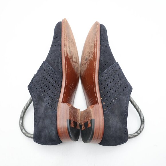 The Office of Angela Scott Mr Arthur Wingtip Oxfords Women's EU 38 Navy Suede - Picture 6 of 10